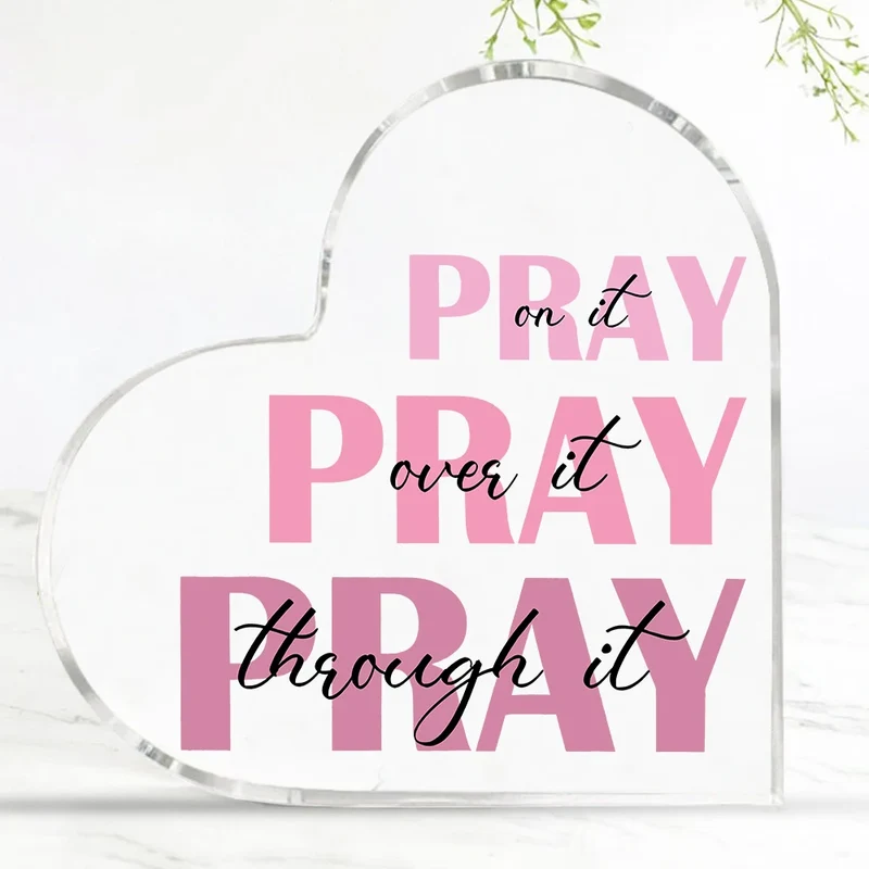 Pink Prayer Bible Verse Acrylic Sign