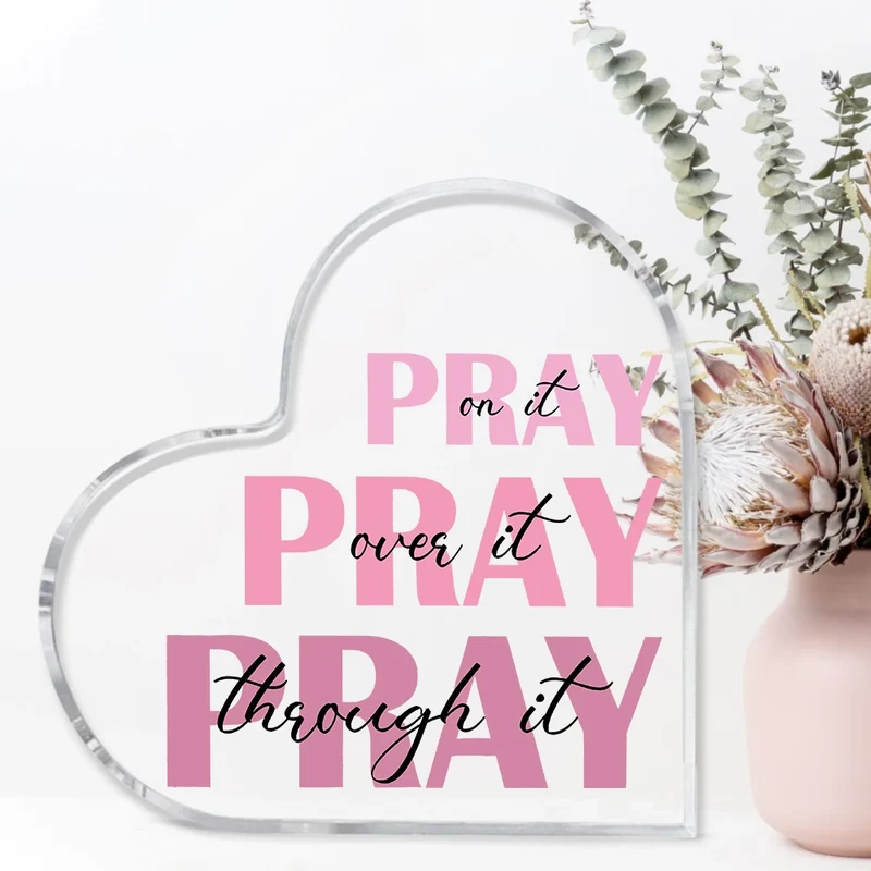Pink Prayer Bible Verse Acrylic Sign