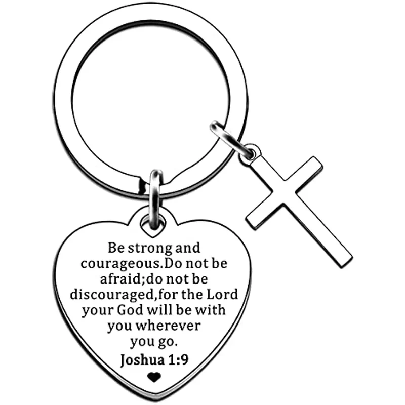 Be Strong & Courageous Bible Verse Keyring