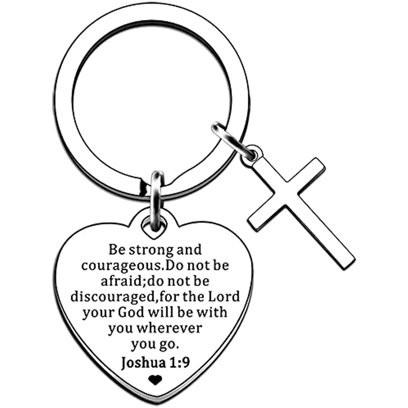 Be Strong & Courageous Bible Verse Keyring