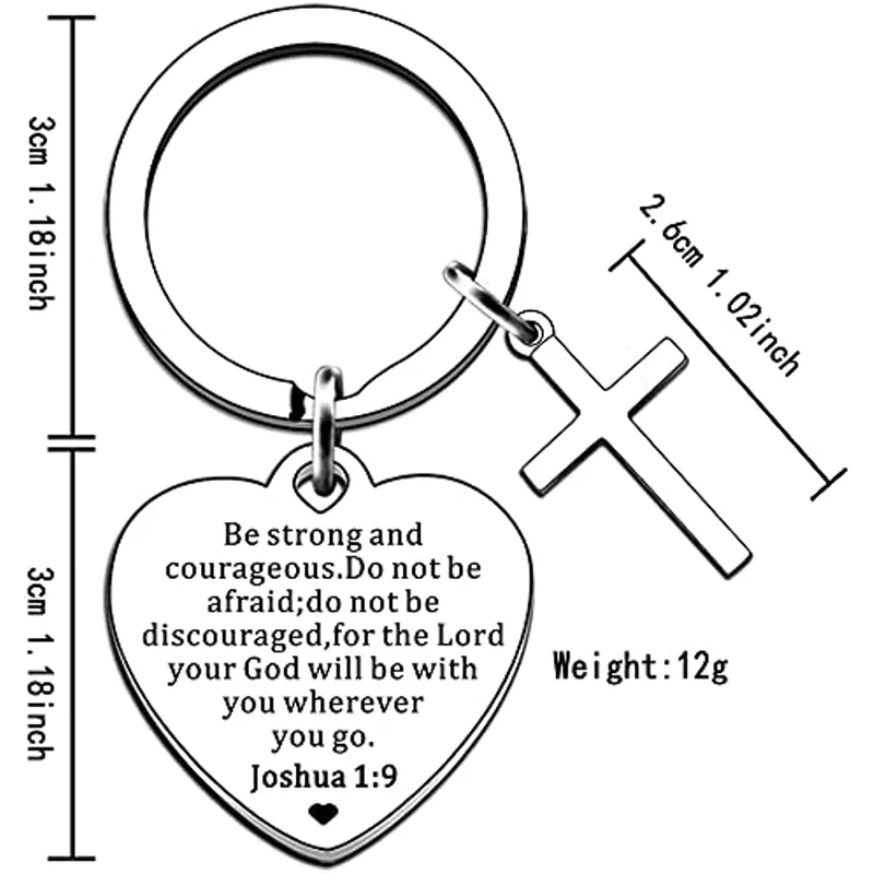 Be Strong & Courageous Bible Verse Keyring