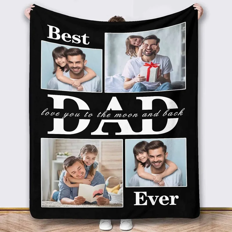 Personalized Photo Blanket for Dad