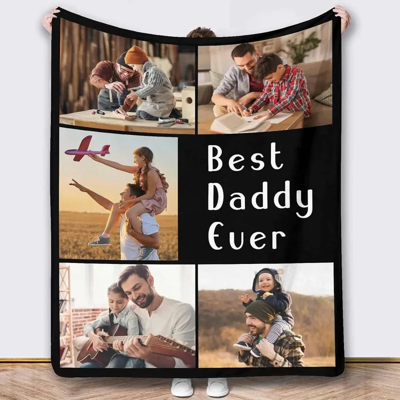 Personalized Photo Blanket for Dad