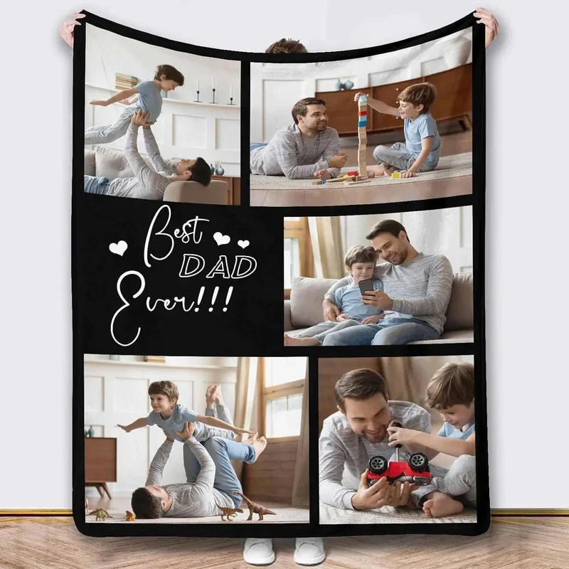 Personalized Photo Blanket for Dad
