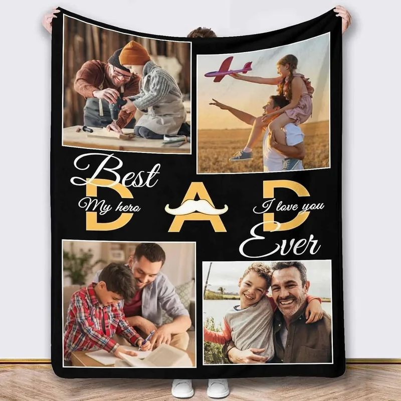 Personalized Photo Blanket for Dad