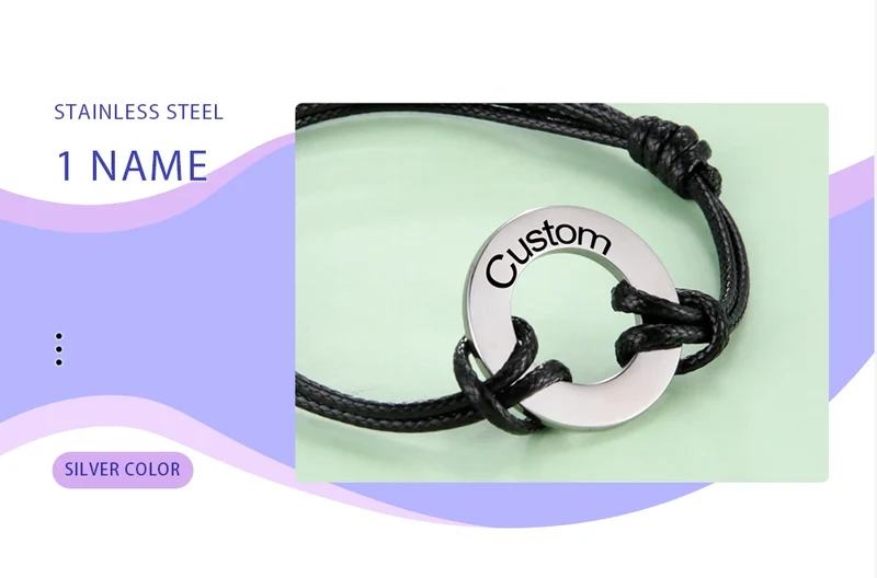 Personalized Custom Bracelet Stainless Steel Jewelry