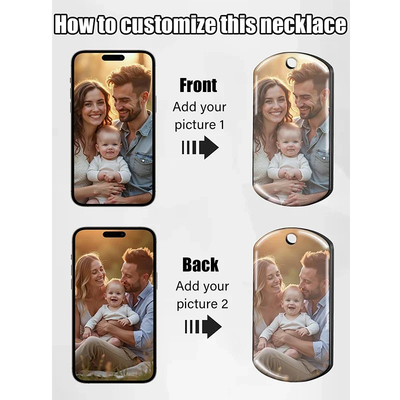 Custom Double-Sided Photo Necklace