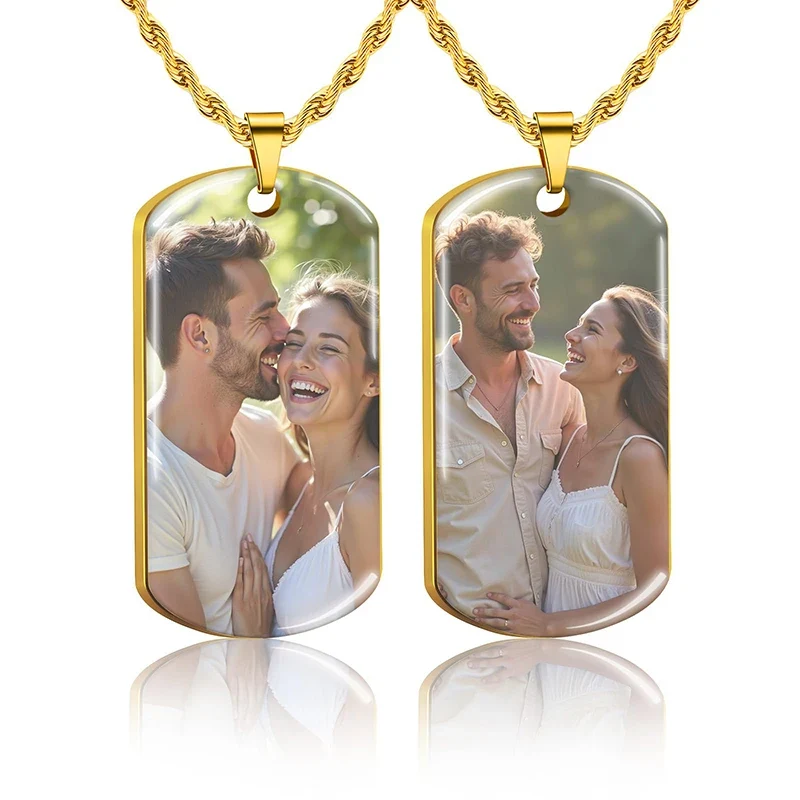 Custom Double-Sided Photo Necklace
