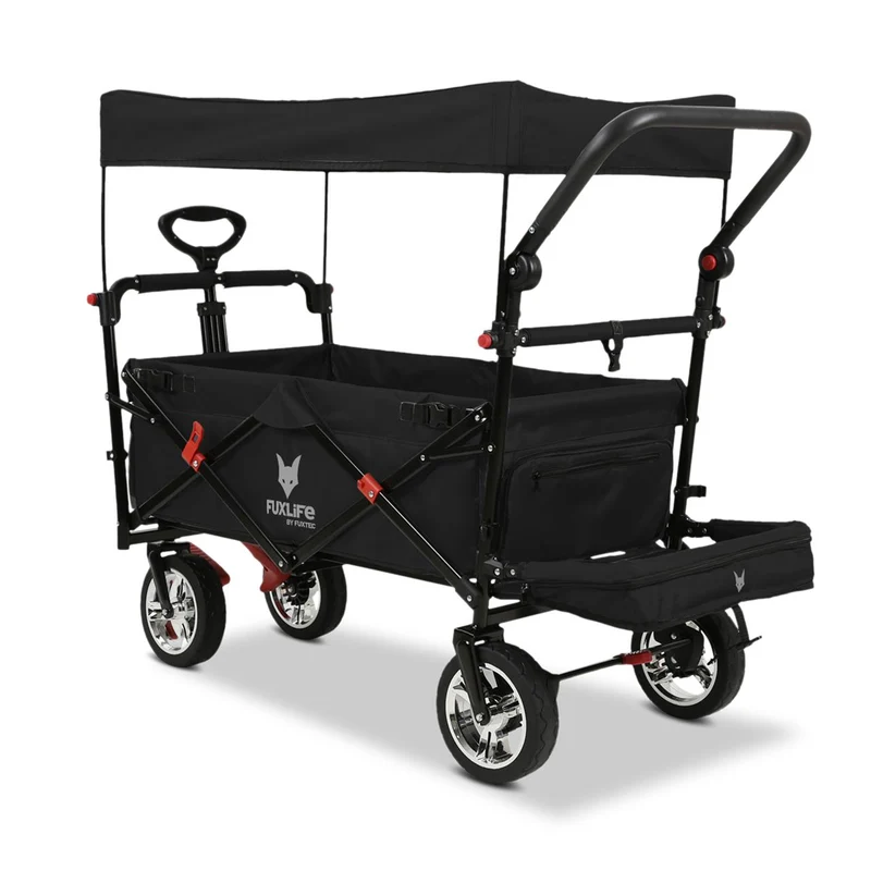 Chariot à main FUXTEC Smart Cruiser Occasion avec toit ouvrant protégé contre les UV, poignée de poussée et extension intérieure