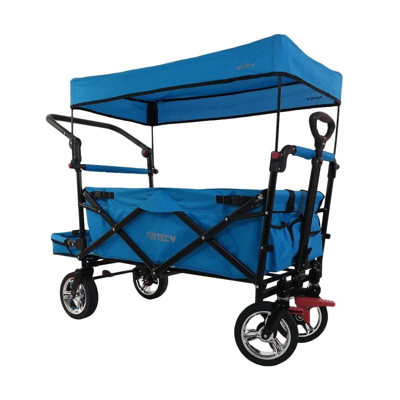 Chariot à main FUXTEC Smart Cruiser Occasion avec toit ouvrant protégé contre les UV, poignée de poussée et extension intérieure