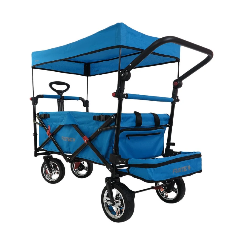 Chariot à main FUXTEC Smart Cruiser Occasion avec toit ouvrant protégé contre les UV, poignée de poussée et extension intérieure