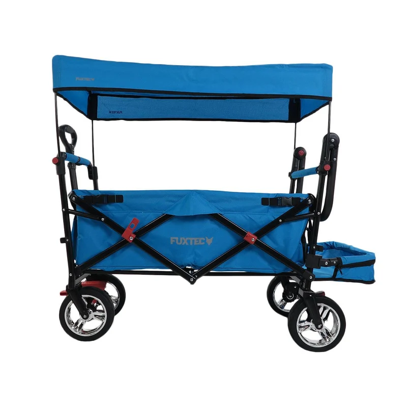Chariot à main FUXTEC Smart Cruiser Occasion avec toit ouvrant protégé contre les UV, poignée de poussée et extension intérieure