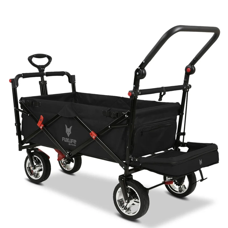 Chariot à main FUXTEC Smart Cruiser Occasion avec toit ouvrant protégé contre les UV, poignée de poussée et extension intérieure