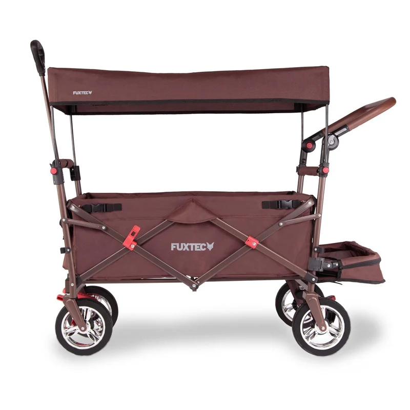 Chariot à main FUXTEC Smart Cruiser Occasion avec toit ouvrant protégé contre les UV, poignée de poussée et extension intérieure