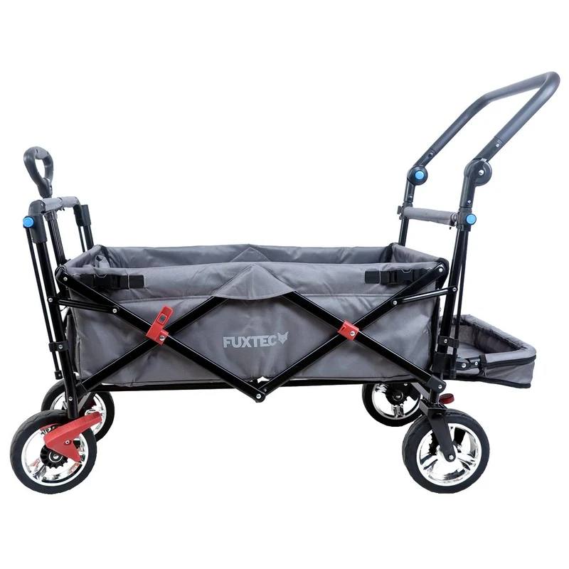 Chariot à main FUXTEC Smart Cruiser Occasion avec toit ouvrant protégé contre les UV, poignée de poussée et extension intérieure
