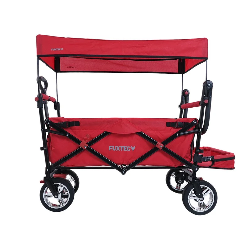 Chariot à main FUXTEC Smart Cruiser Occasion avec toit ouvrant protégé contre les UV, poignée de poussée et extension intérieure