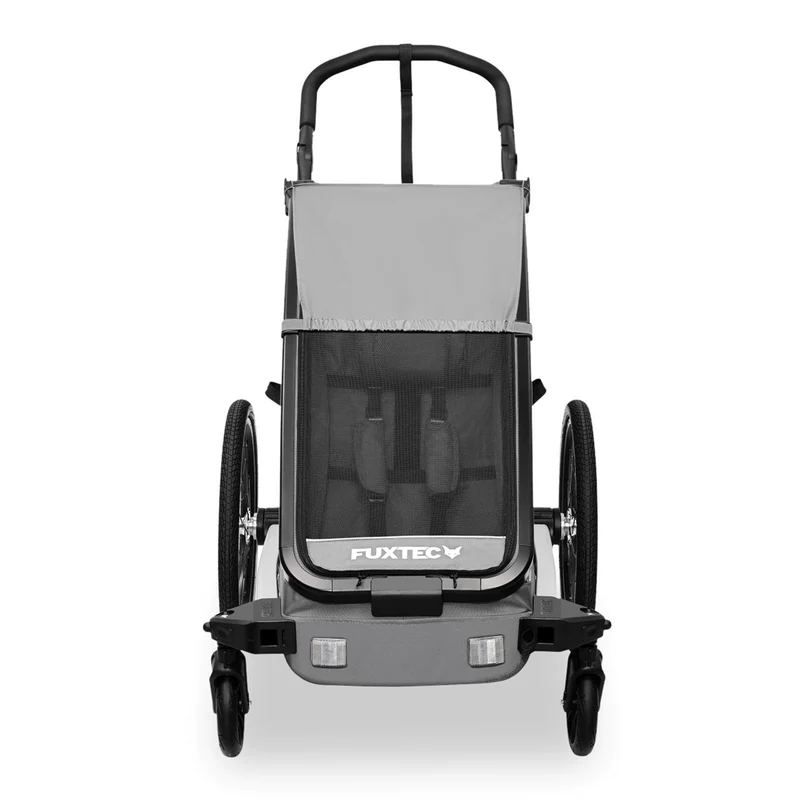 FUXTEC Remorque pour vélo FX-FA1S grise avec roue jogging