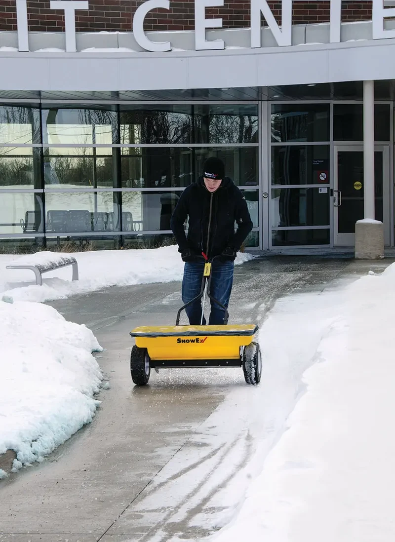 SnowEx SD-95 Drop Spreader 160lb 28" Walk-Behind Painted Frame