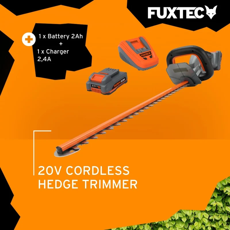 FUXTEC Cordless Hedge Trimmer FX-HT20 SET - 52cm Blade Length