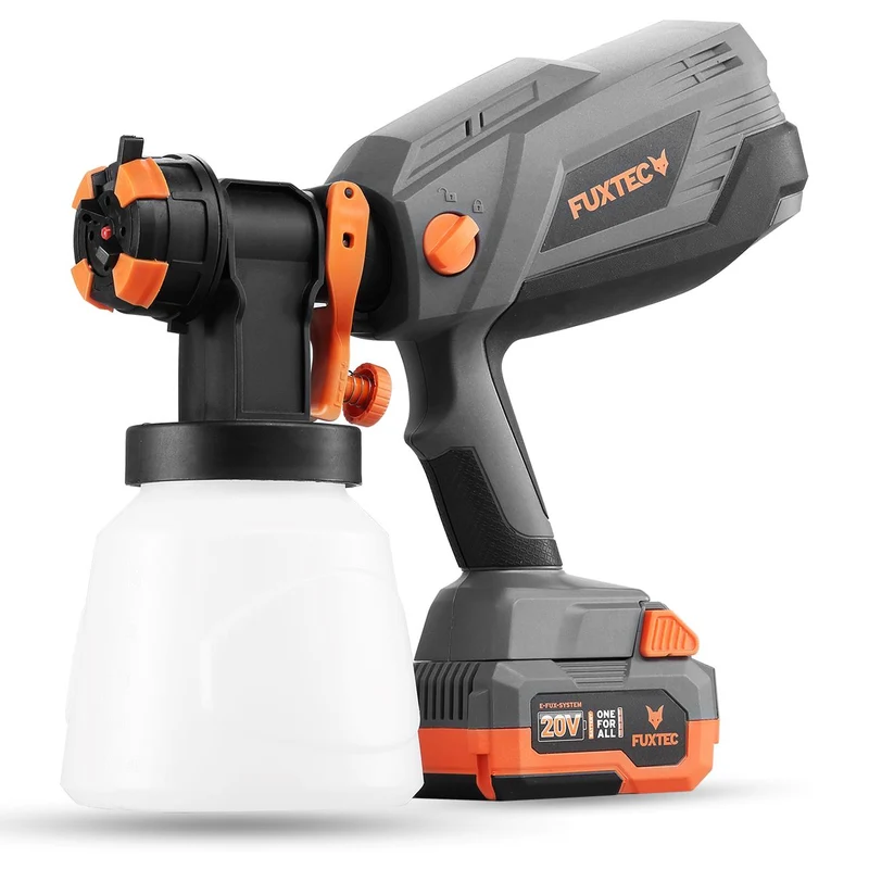 Pulvérisateur de peinture batterie 20V FUXTEC FX-E1CSP20 - Set avec batterie 4Ah et chargeur 1A