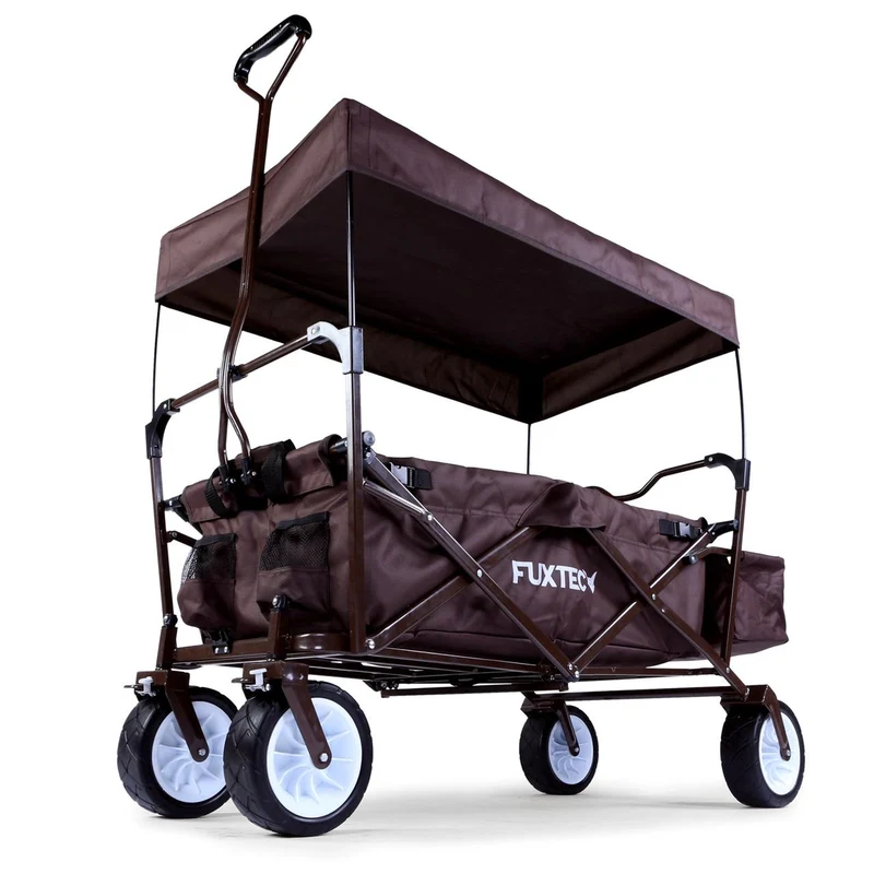 B-WARE FUXTEC Chariot à pédales FX-BW100 MARRON CHOCOLAT