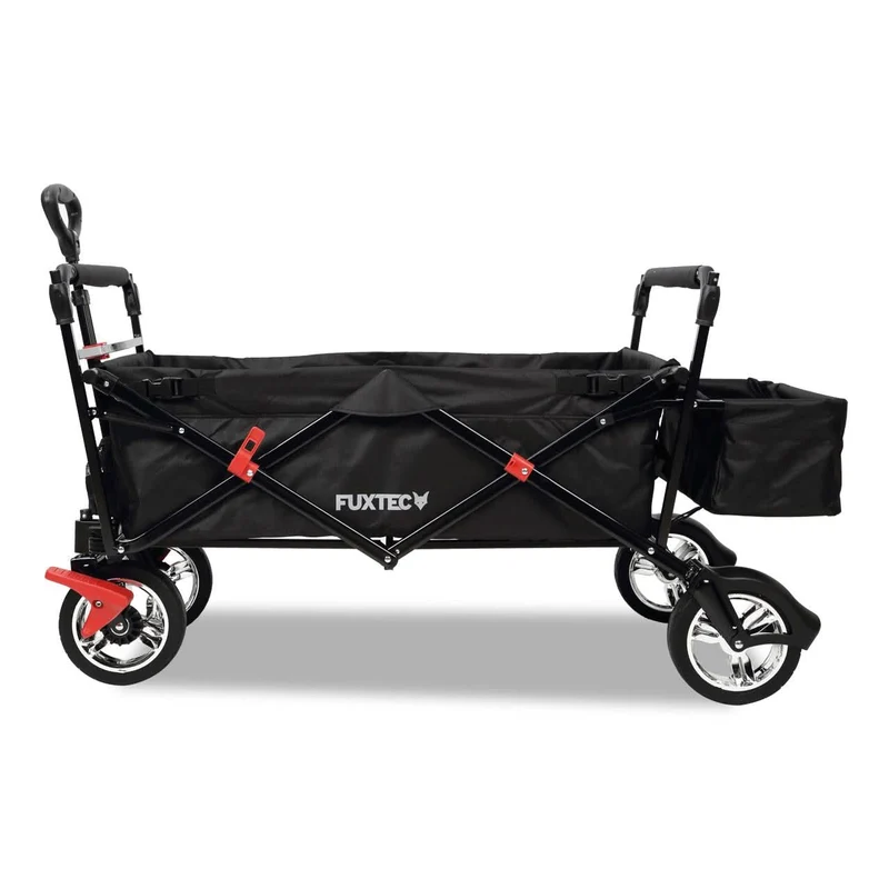 B-WARE Chariot à bras FUXTEC City Cruiser avec toit ouvrant NOIR