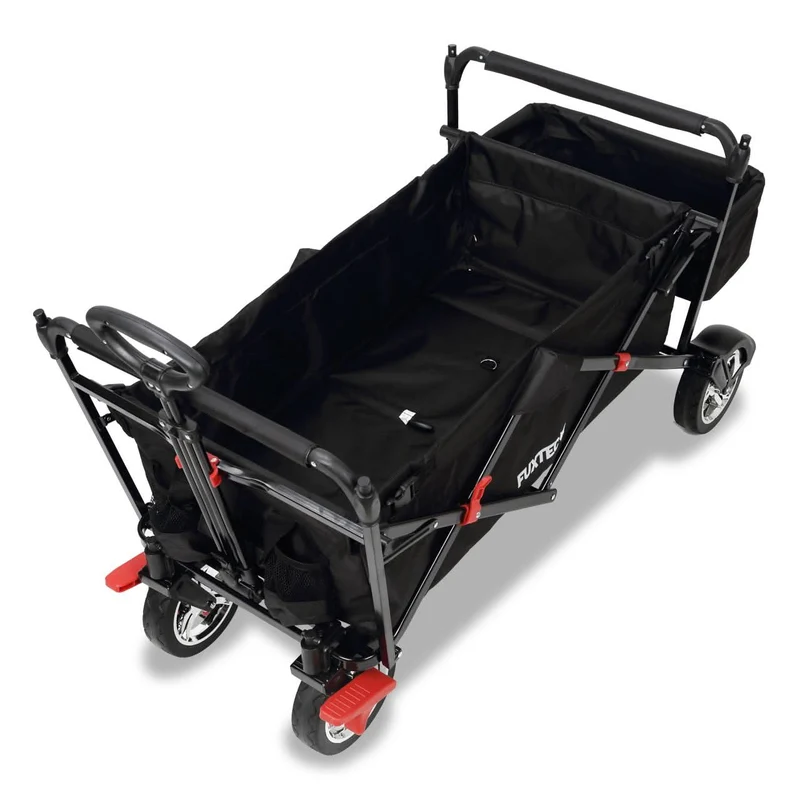 B-WARE Chariot à bras FUXTEC City Cruiser avec toit ouvrant NOIR