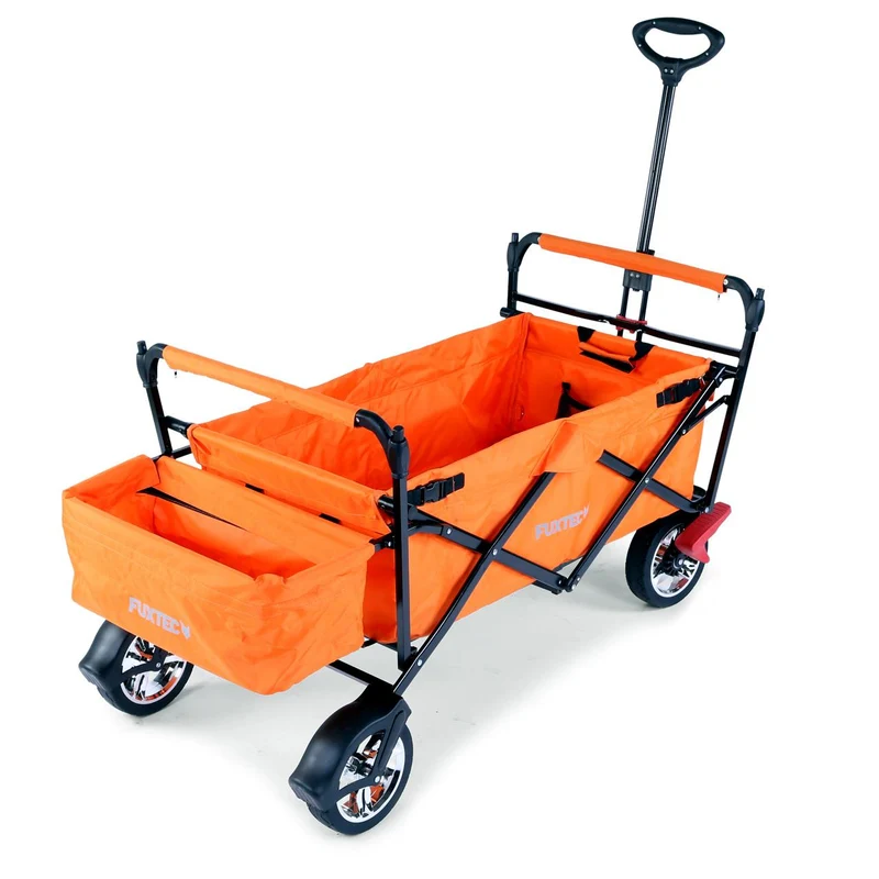 B-WARE Chariot à bras FUXTEC City Cruiser avec toit ouvrant ORANGE