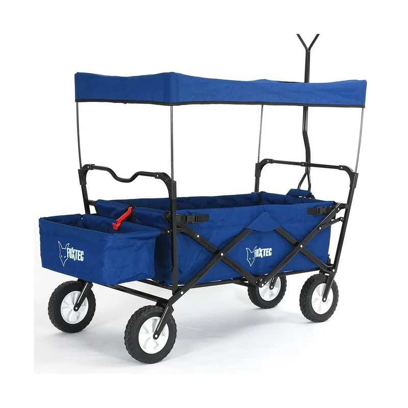 B-WARE Chariot à bras FUXTEC JW-76AN BLEU MARINE avec toit ouvrant