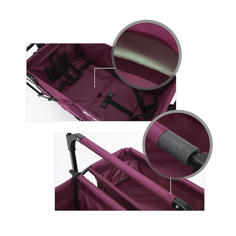 B-WARE FUXTEC - Chariot à bras MARRON avec toit solaire JW-76CB