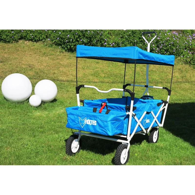 B-WARE Chariot à bras FUXTEC BLEU avec toit ouvrant JW-76AB
