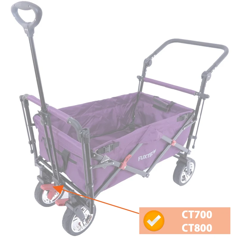 FUXTEC - Support de roue avec freins en marron chariot de transport pliable CT500 gauche - CT700 et CT800 droite