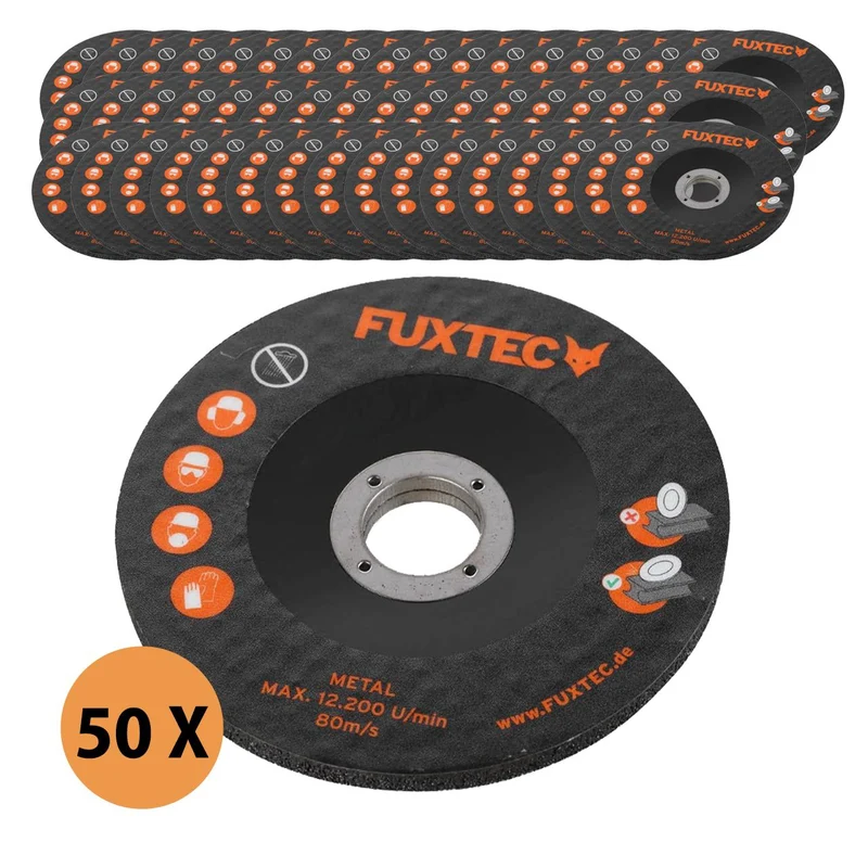 50 disques meules de tronçonnage 115x1x22mm métal acier inox pour meuleuse d'angle FX-E1WS20