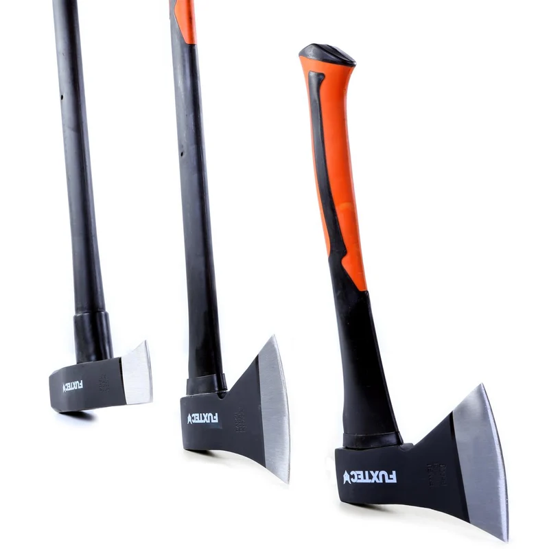 Set 4 haches FUXTEC - hachette + hache + hache de fendage + coin fendeur acier