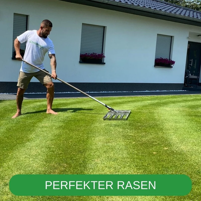 B-Ware RISISANI Premium Rasenrakel L-80 en acier inoxydable