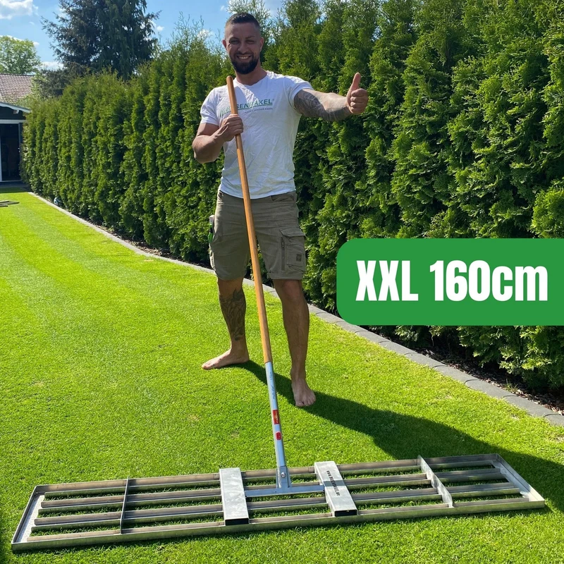 RISISANI Premium Rasenrakel XXL-160 en acier inoxydable