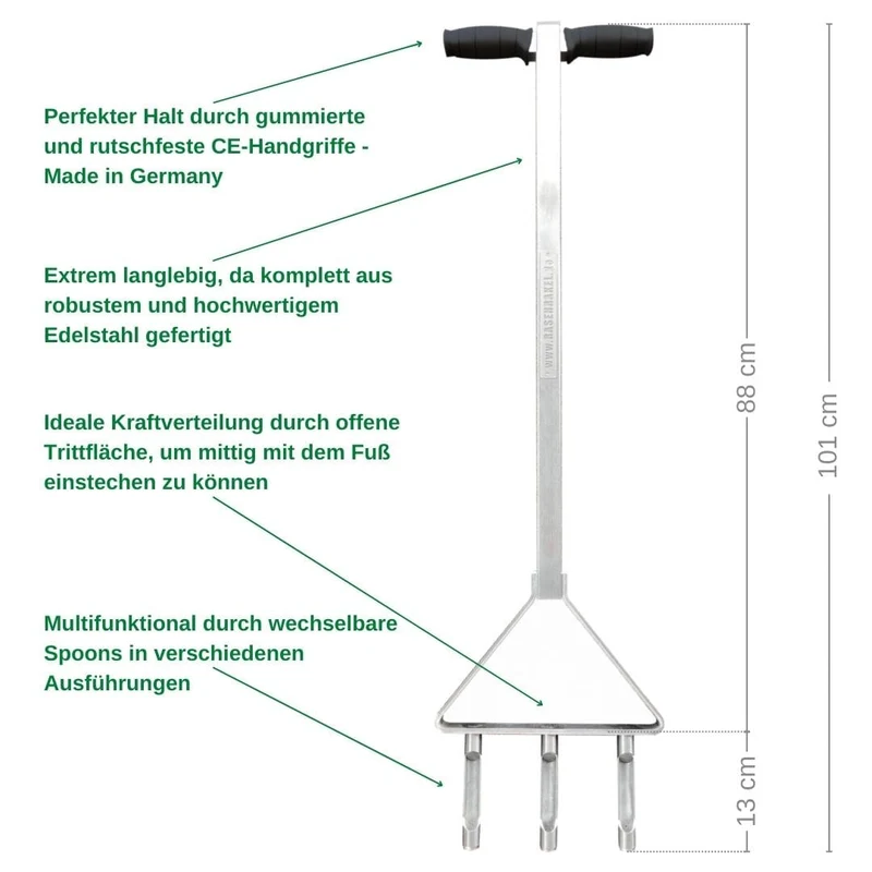 RISISANI Premium Aérificateur manuel L-101 en acier inoxydable
