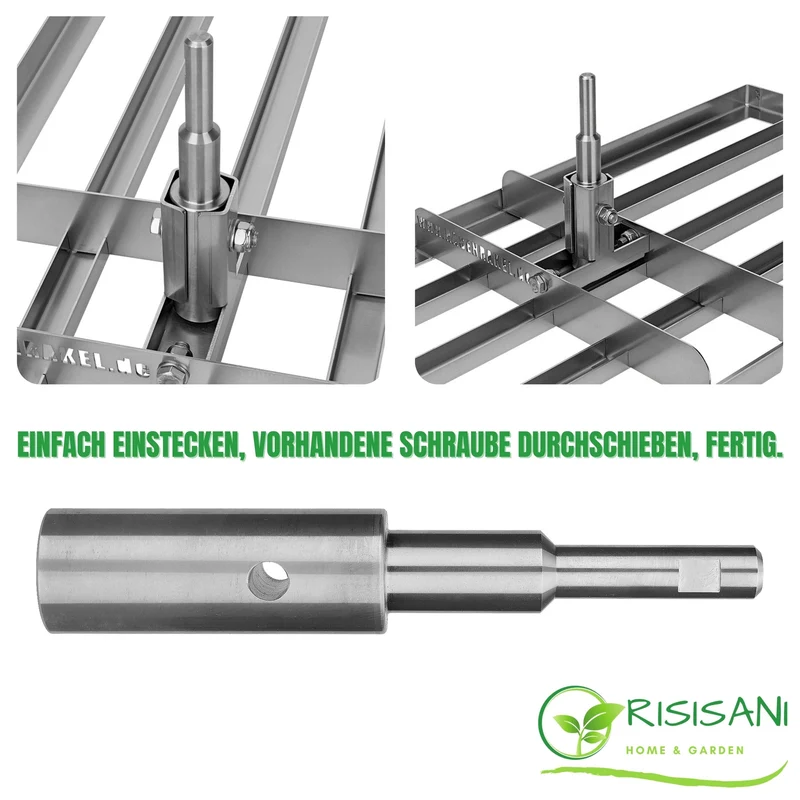 Adaptateur de manche Premium pour manche d'outil GARDENA sur râteau RISISANI Rasenrakel et râteau paysager