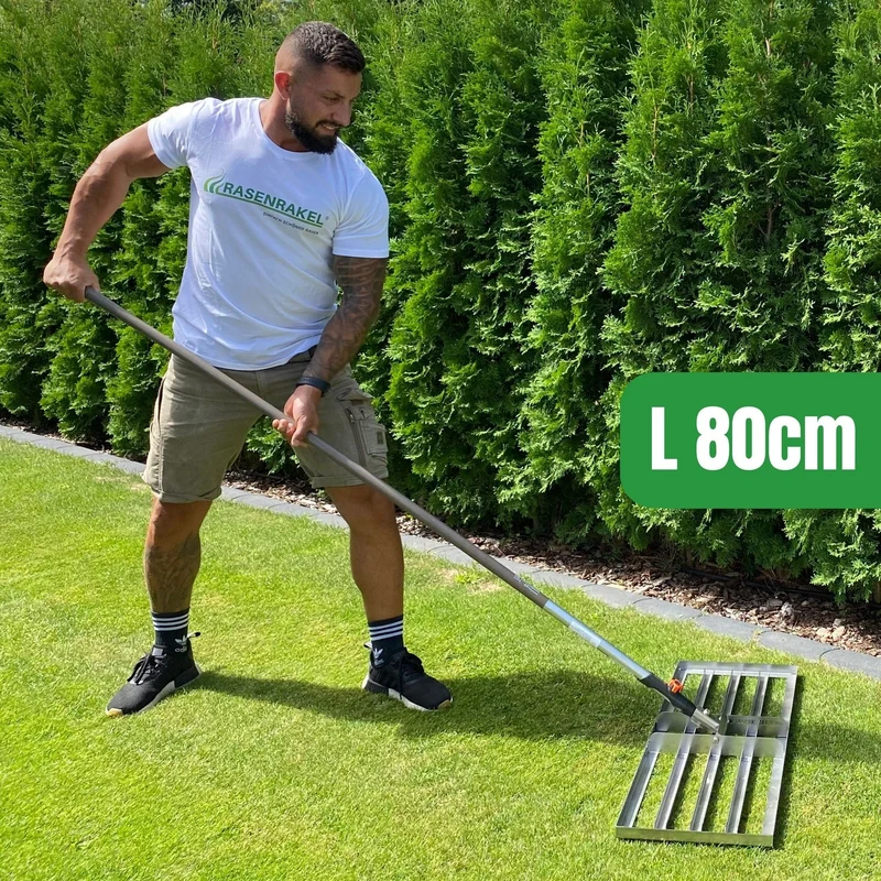 RISISANI Premium Rasenrakel L-80 en acier inoxydable